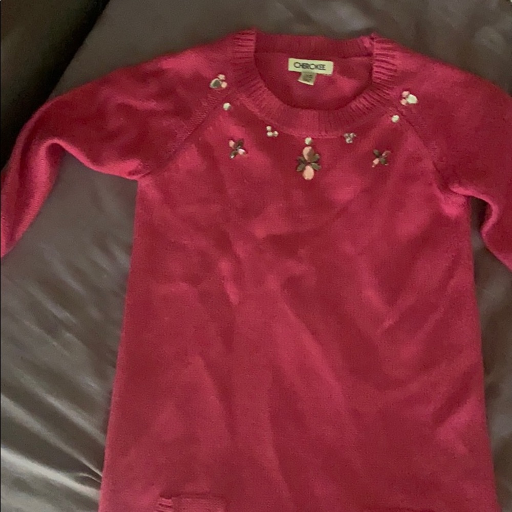 Shimmery pink sweater dress